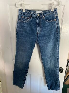 Topshop Dark Blue Straight Jeans